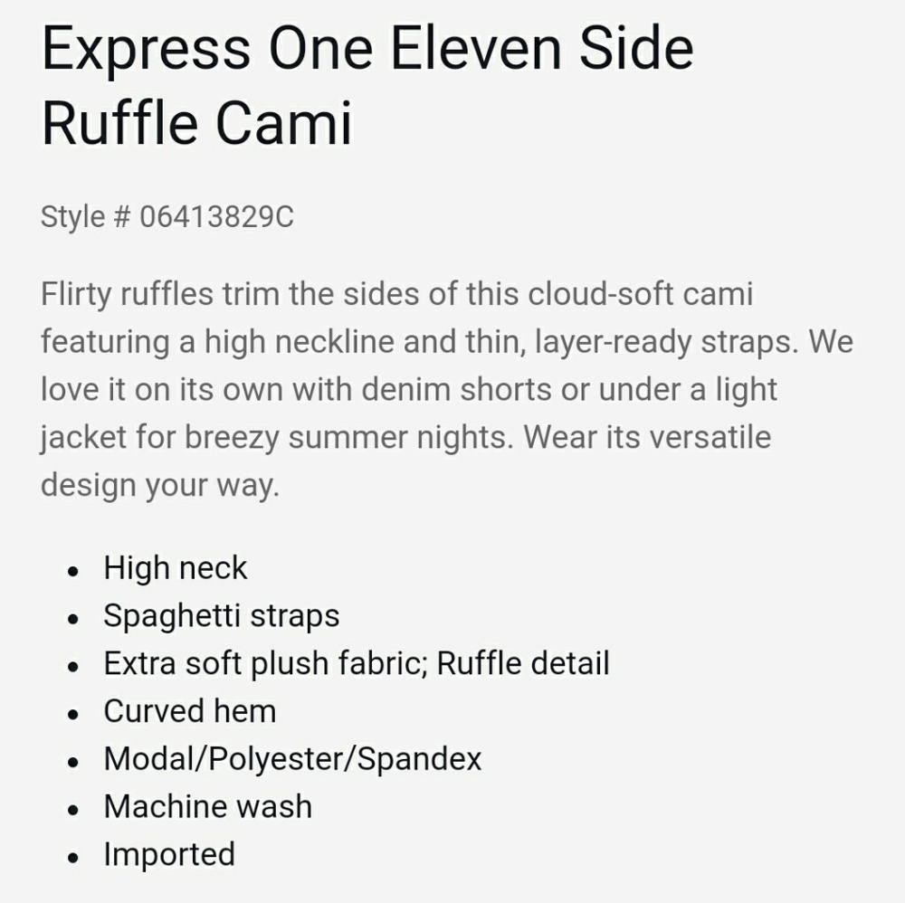 Express | NWT Express One Ruffle Cami - Picture 5 of 6
